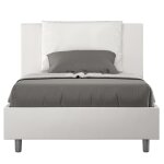 Lit sans sommier rembourr 120x190 similicuir blanc