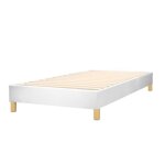 Lit en simili cuir blanc avec cadre  lattes 140x190 cm
