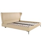 Lit en simili cuir crme 220 x 217 x 110