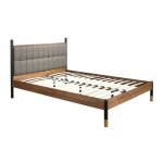 Lit en simili - cuir gris fonc