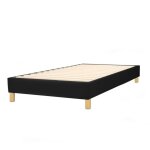Lit en simili cuir noir avec cadre  lattes 160x200 cm