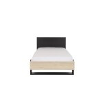 Lit simple 90cm x 200cm effet bois chtaignier et dtails noirs