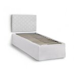 Lit simple en tissu blanc 80x190 cm