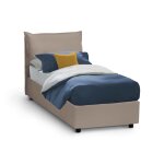 Lit simple en tissu tourterelle 90x200 cm Lit simple en tissu tourterelle 90x200 cm