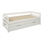 Lit sofa avec lits gigognes en pin blanc 90x200