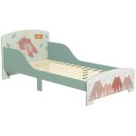 Lit au sol enfant avec barrires de scurit sommier  lattes vert