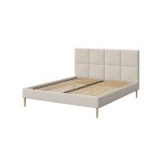 Lit avec sommier à lattes carrés beige 140x200 Lit avec sommier à lattes carrés beige 140x200