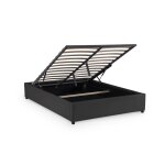 Lit sommier relevable avec coffre en simili cuir noir 160x200 Lit sommier relevable avec coffre en simili cuir noir 160x200