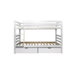 Lit superpos + 2 tiroirs bois blanc 90x195cm