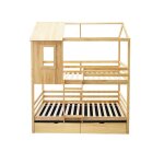 Lit superpos + 2 tiroirs en bois de pin casita 90x190 / 90x190cm