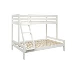 Lit superpos 90 / 140x200 en pin massif blanc