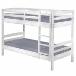 Lits superposs 90x190cm + sommiers bois massif vernis blanc