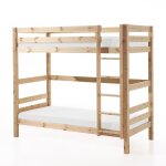 Lit superpos� 90x200 hauteur 180 cm sommier inclus beige