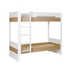 Lit superpos 90x200 prado blanc et chne clair