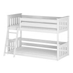 Lit superposé 90x200 au sol sommiers inclus - blanc Lit superposé 90x200 au sol sommiers inclus - blanc