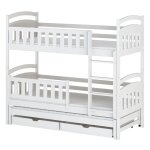 Lit superposé 90x200 sommier lit gigogne et tiroirs inclus - blanc Lit superposé 90x200 sommier lit gigogne et tiroirs inclus - blanc