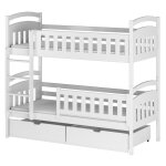 Lit superpos� 90x200 sommier et tiroirs inclus - blanc