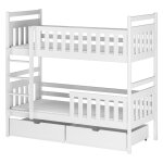 Lit superpos� 90x200 sommier et tiroirs inclus - blanc