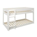 Lit superpos bas en pin massif blanc 90x190