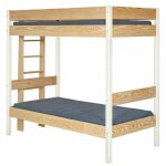 Lit superpos blanc et bois 90x190 cm