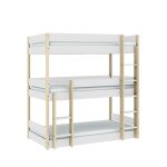 Lit superpos� blanc � trois niveaux pour enfants 200x197 cm