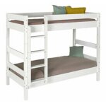 Lit superpos bois massif blanc 90x190 cm