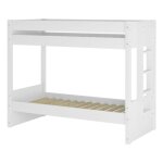 Lit superpos bois massif blanc 90x190 cm