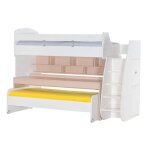 Lit superpos� avec bureau en blanc 183x252x108cm
