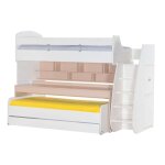 Lit superpos� avec bureau avec tiroir blanc 183x252x108cm