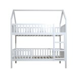 Lit superposé cabane bois blanc 224x201x97cm Lit superposé cabane bois blanc 224x201x97cm