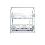 Lit superpos cabane + lit pieds pliants bois blanc 90x190 / 90x190cm