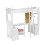 Lit superpos double poupe, 53. 3 cm, blanc