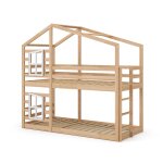 Lit superpos naturel bois 208x195cm