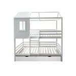 Lit superpos� + lit pieds pliants bois blanc 90x190 / 90x190cm
