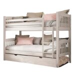 Lit superpos + lit pieds pliants bois blanc 90x190cm