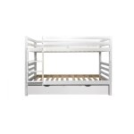 Lit superpos + lit pieds pliants bois blanc 90x195cm