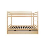 Lit superpos + lit pieds pliants bois blanc lav 90x190cm