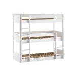Lit superpos en pin laqu blanc 3 couchages 90x200cm