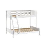 Lit superpos en pin laqu blanc couchages 140x200cm et 90x200cm