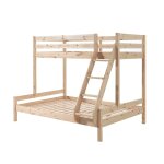 Lit superpos en pin naturel couchages 140x200cm et 90x200cm