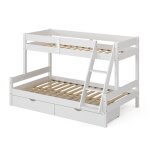 Lit superpos� avec tiroirs, blanc 207. 6 x 131cm
