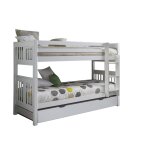 Lit superpos� + lit tiroir en bois blanc 90x190cm