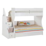 Lit superpos� + tiroir de rangement agglom�r� blanc 90x190 / 90x190cm