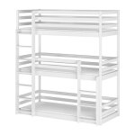 Lit superpos triple bois blanc 210x208x97cm