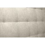 Lit avec tte de lit capitonne tissu et sommier kit beige clair 180x