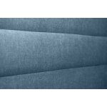 Lit avec t�te de lit lignes tissu et sommier kit bleu oc�an 180x200
