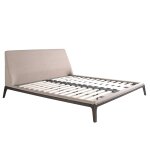 Lit en tissu gris 192 x 200 x 101
