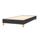 Lit en tissu gris fonc avec cadre  lattes 160x200 cm