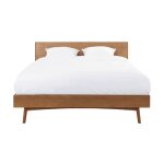 Lit vintage 160x200 en bois de chêne massif avec sommier à lattes Lit vintage 160x200 en bois de chêne massif avec sommier à lattes
