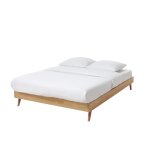 Lit vintage en bois 160x200 avec sommier � lattes